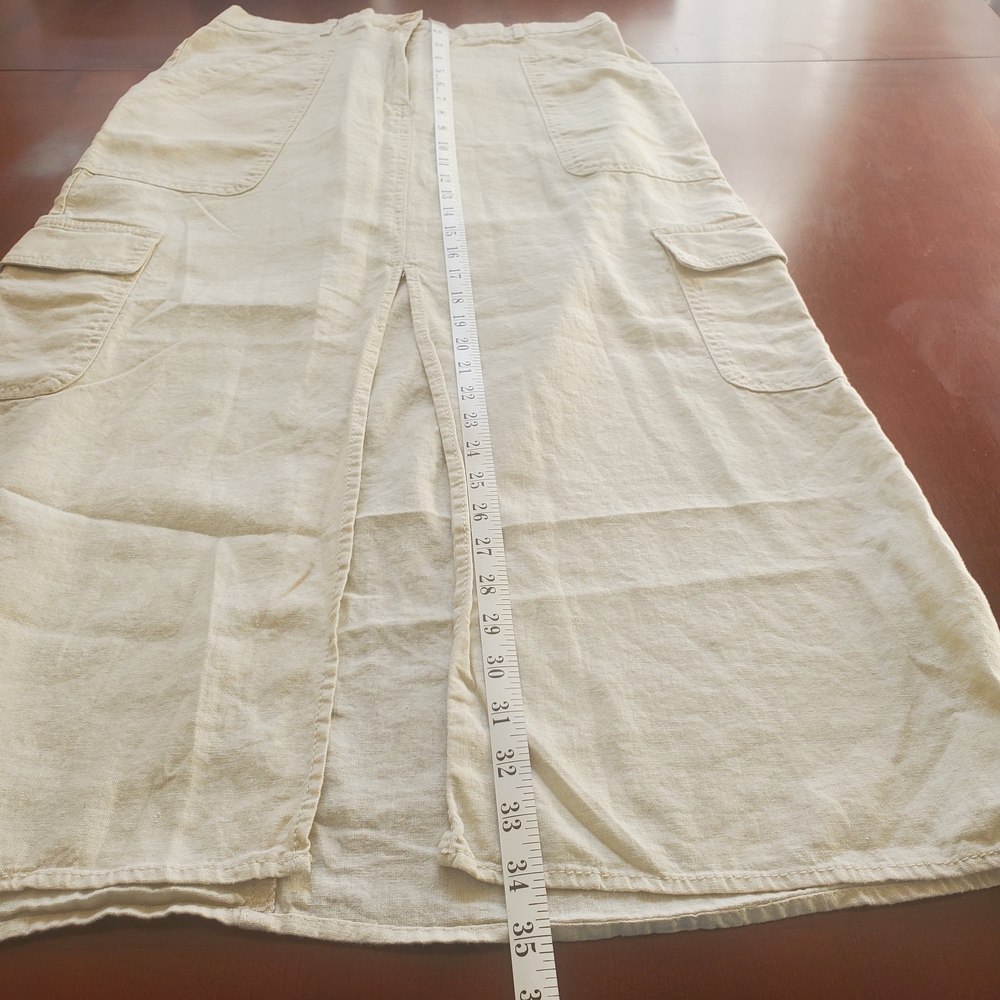 Max Studio Neutral Beige Cargo Maxi Skirt Size L - Picture 8 of 9